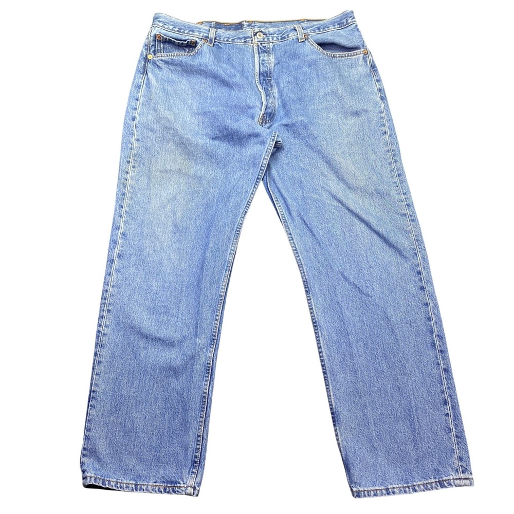 Vintage Levis 501 Jeans Mens Sz 40 Blue Straight Leg Button Fly Made in USA 2002